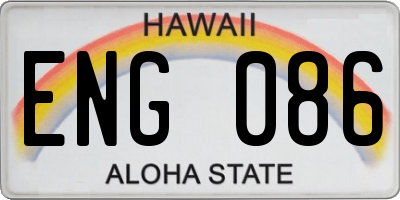 HI license plate ENG086