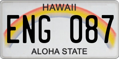 HI license plate ENG087