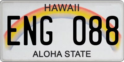 HI license plate ENG088