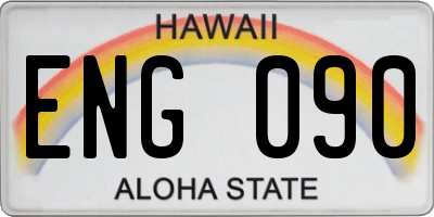 HI license plate ENG090