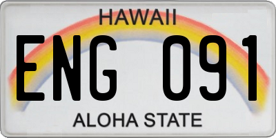 HI license plate ENG091
