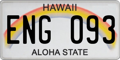 HI license plate ENG093