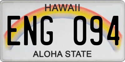 HI license plate ENG094
