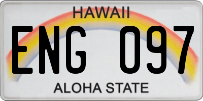 HI license plate ENG097