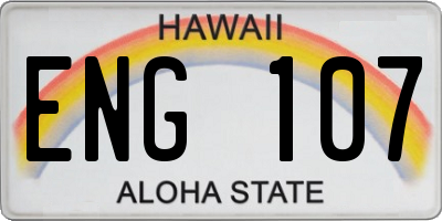 HI license plate ENG107