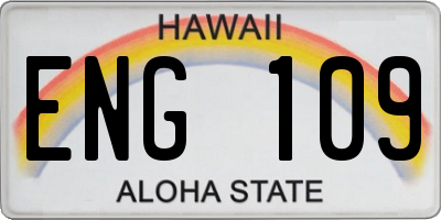 HI license plate ENG109