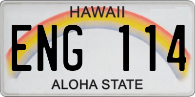 HI license plate ENG114