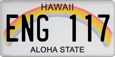 HI license plate ENG117