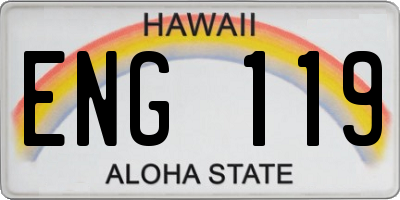 HI license plate ENG119