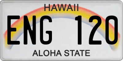 HI license plate ENG120