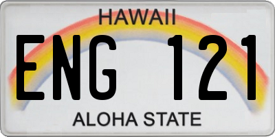 HI license plate ENG121