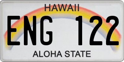 HI license plate ENG122