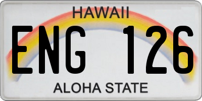HI license plate ENG126