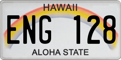 HI license plate ENG128
