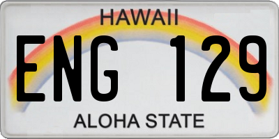 HI license plate ENG129