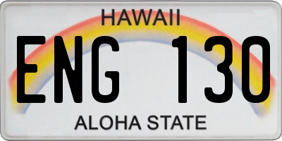 HI license plate ENG130