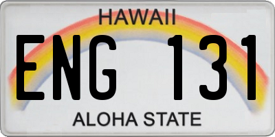 HI license plate ENG131