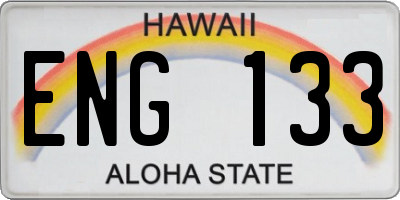HI license plate ENG133