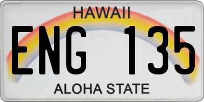 HI license plate ENG135