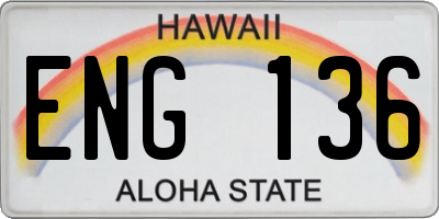 HI license plate ENG136