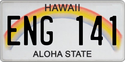 HI license plate ENG141