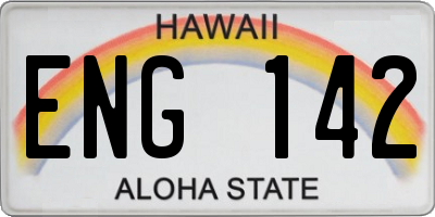 HI license plate ENG142