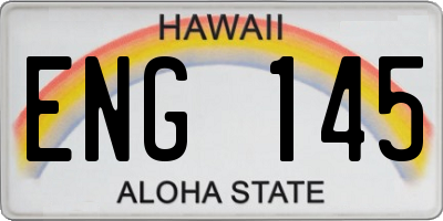 HI license plate ENG145