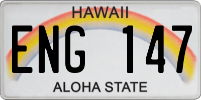 HI license plate ENG147