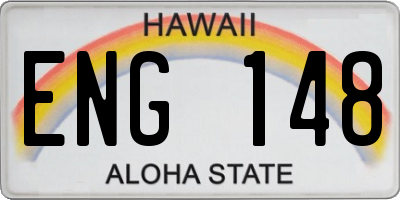 HI license plate ENG148