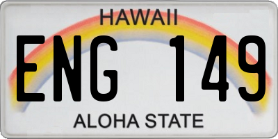 HI license plate ENG149