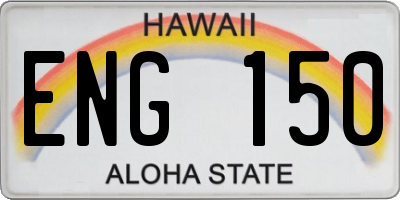 HI license plate ENG150