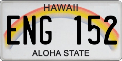 HI license plate ENG152