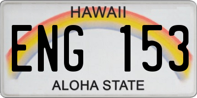 HI license plate ENG153