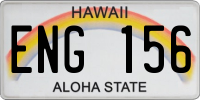 HI license plate ENG156
