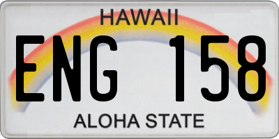 HI license plate ENG158