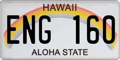 HI license plate ENG160