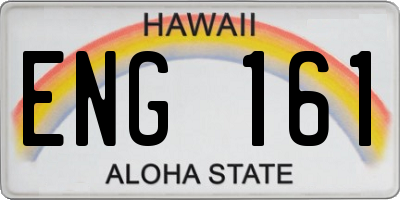 HI license plate ENG161