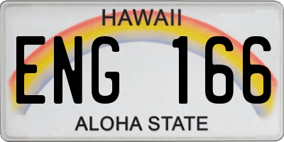 HI license plate ENG166