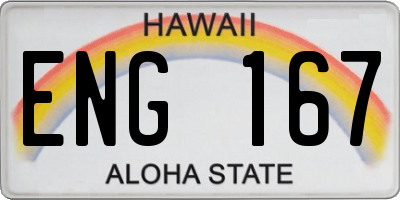 HI license plate ENG167