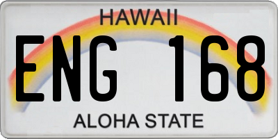 HI license plate ENG168