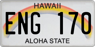 HI license plate ENG170