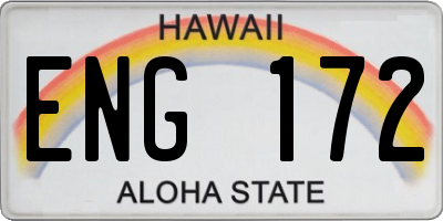 HI license plate ENG172
