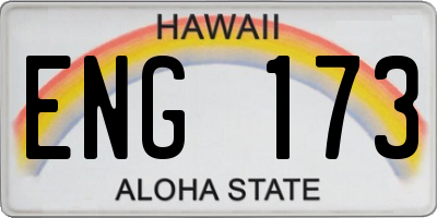 HI license plate ENG173