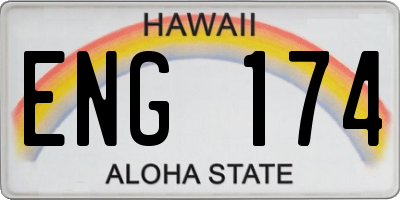 HI license plate ENG174
