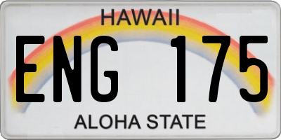 HI license plate ENG175