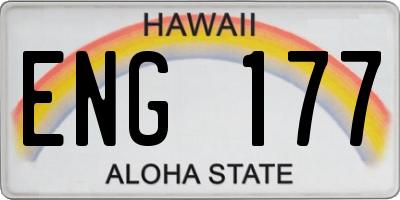 HI license plate ENG177
