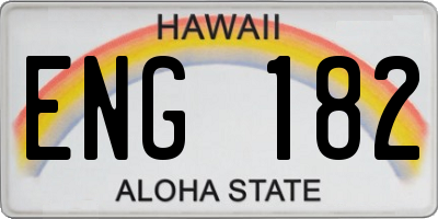 HI license plate ENG182