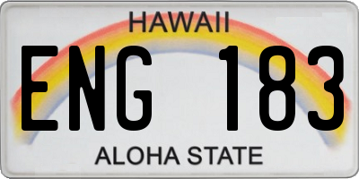 HI license plate ENG183
