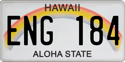 HI license plate ENG184