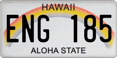 HI license plate ENG185